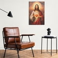 thumbnail image 2 of Aarocafa Unframed Sacred Heart of Jesus Canvas Art -Divine Mercy Christian Wall Decor 8x10"| Christ Jesus Portrait Poster| Fade-Resistant Religious Artwork| Spiritual Home Living Room Bedroom Decor, 2 of 7