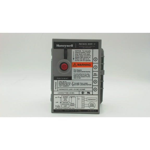 R8184G4009 Honeywell 45Sec Sfty Sw.Integ.Lockout OEM R8184G4009