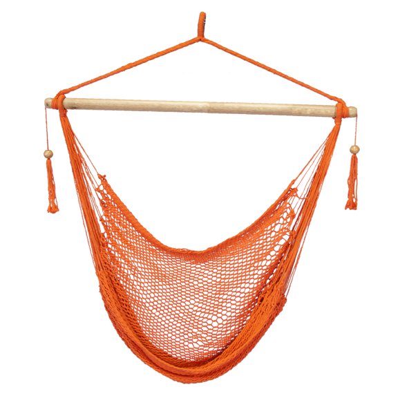 Bliss Hammocks Island Rope Hammock Chair W/ Spreader Bar - Orange, 60" L x 40" W