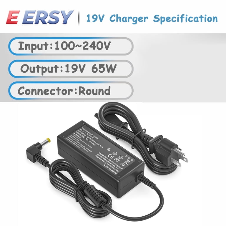 65W 19V Monitor Power Cord for Asus Monitor 27'' 24'' 23'' 22