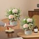 thumbnail image 4 of Ramo de Rosas Artificiales de Seda con Flores Potted en Pequeño Jarrón de Cerámica, Decoración Falsa de Flores para Mesas en Casa, Oficina, Cocina, Comedor, Boda, Falsa rosa con pequeño jarrón, flor +, 4 of 6