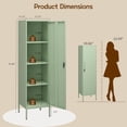 thumbnail image 2 of Locking Storage Cabinet 59" H Metal Storage Cabinet with Door and Adjustable Shelves for Kitchen Pantry Home Office Bathroom School Dormitory (Green), 2 of 17