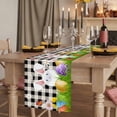 thumbnail image 2 of Table Runners 90 Inches Long Dress Scarves, Easter Bunny Farmhouse Coffee/Dining/Kitchen Table Runner for Living Room, Spring Easter Eggs Floral White Black Plaid 13x90 Inch, 2 of 9