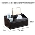 thumbnail image 2 of Caja de pañuelos de cuero multifuncional para mesa de centro, escritorio, control remoto, almacenamiento, 2 of 5