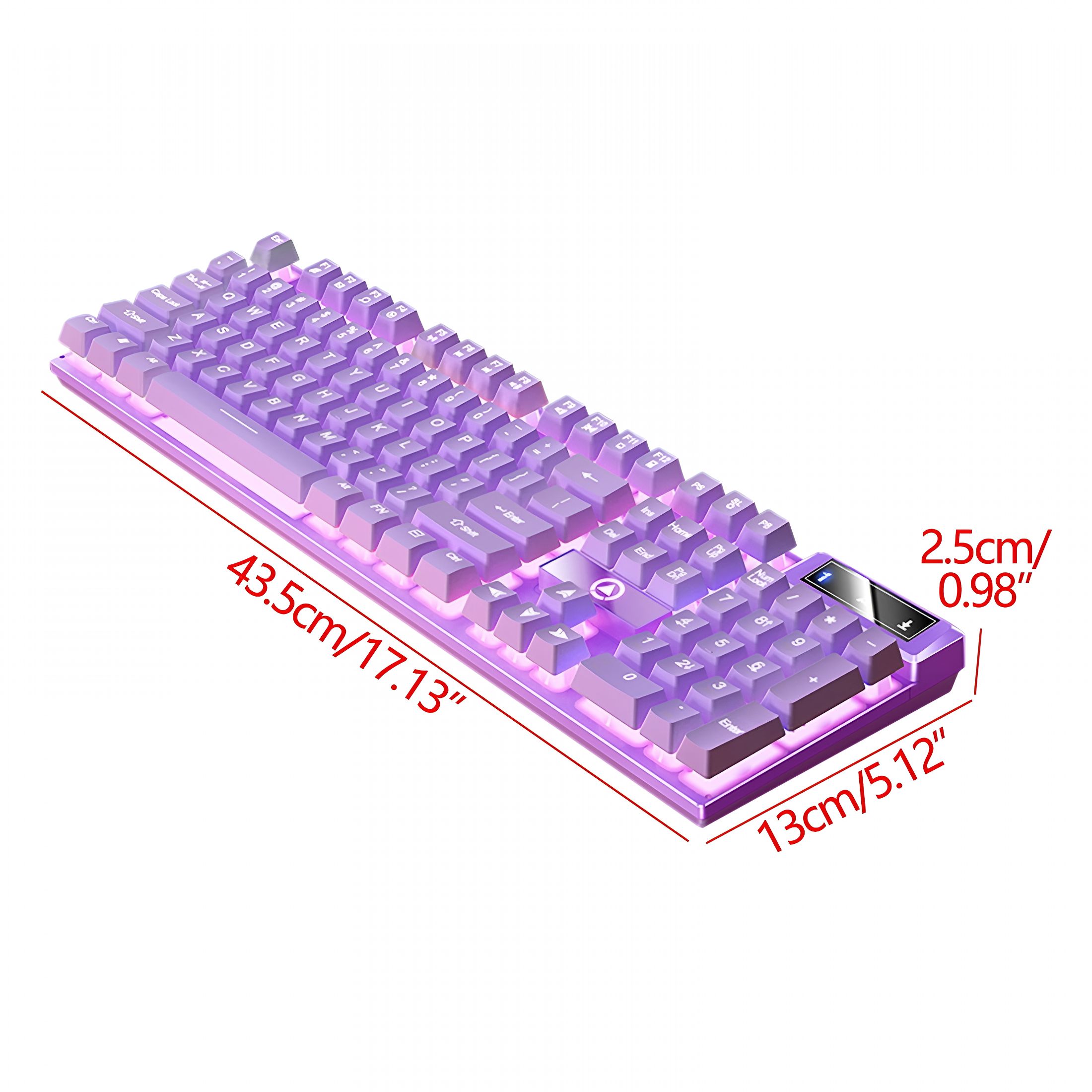 GJX Gaming Keyboard USB Wired Floating Keyboard, Ergonomic Water Mechanical Feeling Keyboard, Ultra-Slim LED Backlit Keyboard for Desktop, Compute