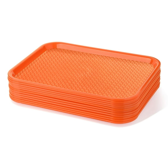 Bandeja de comida rápida New Star Foodservice naranja de plástico, 25 x 35 cm