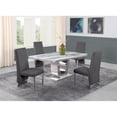 thumbnail image 2 of White Marble 5 piece Dining Set with Silver Stainless Steel Base, 2 of 4
