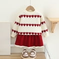thumbnail image 2 of Zesgjue Girls Sweater Dress Style Jacquard Knit Two Piece Autumn And Winter New Girls Baby Dress Sizes 4-5 Years, White, 2 of 3