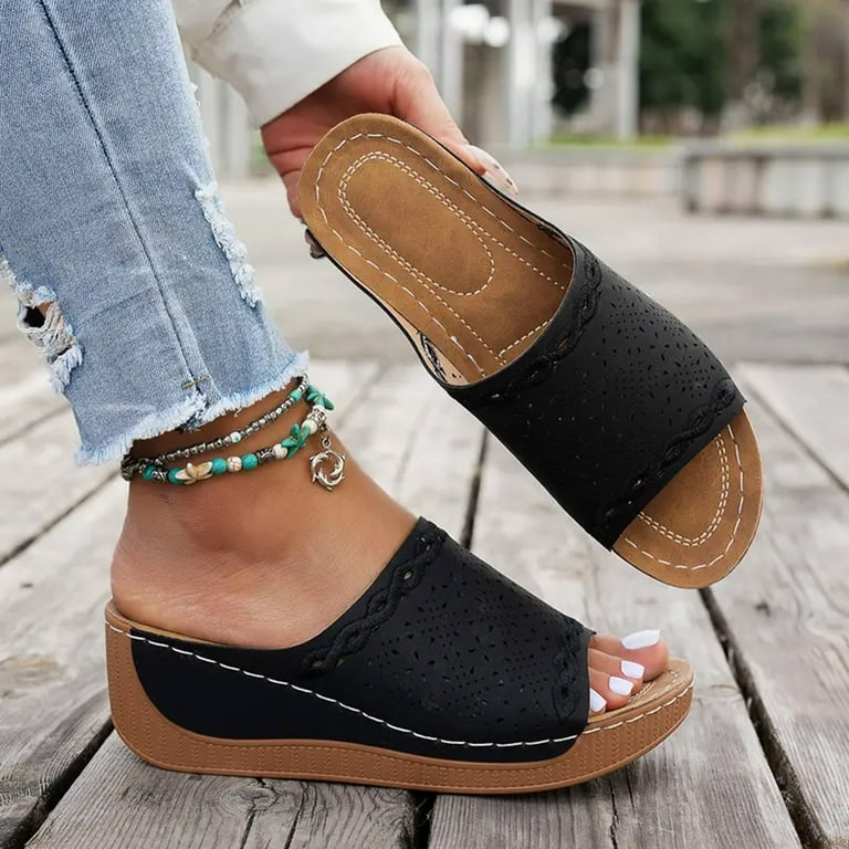 Leozcaa Orthopedic Dress Sandals for Women Summer Beach Platform PU Wedge Arch Support Slippers Slides - Walmart.com Leozcaa Orthopedic Dress Sandals for Women Summer Beach Platform PU Wedge Arch Support Slippers Slides - Walmart.com