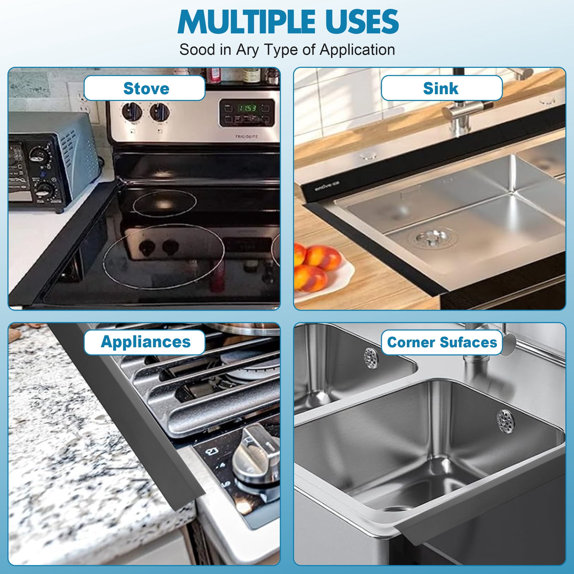 Stainless Steel Stove Gap Covers,Stove Gap Filler for Kitchen Extendable T Stove Counter Gap Covers 13.8"-27.5",Silver