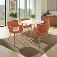 thumbnail image 2 of Margarite Chair, Upholstered Dining Chairs, Mid-Century Modern Dining Chair, Kitchen Chairs for Dining Table, Dining Chairs Set of 2 (Orange Fabric), 2 of 8
