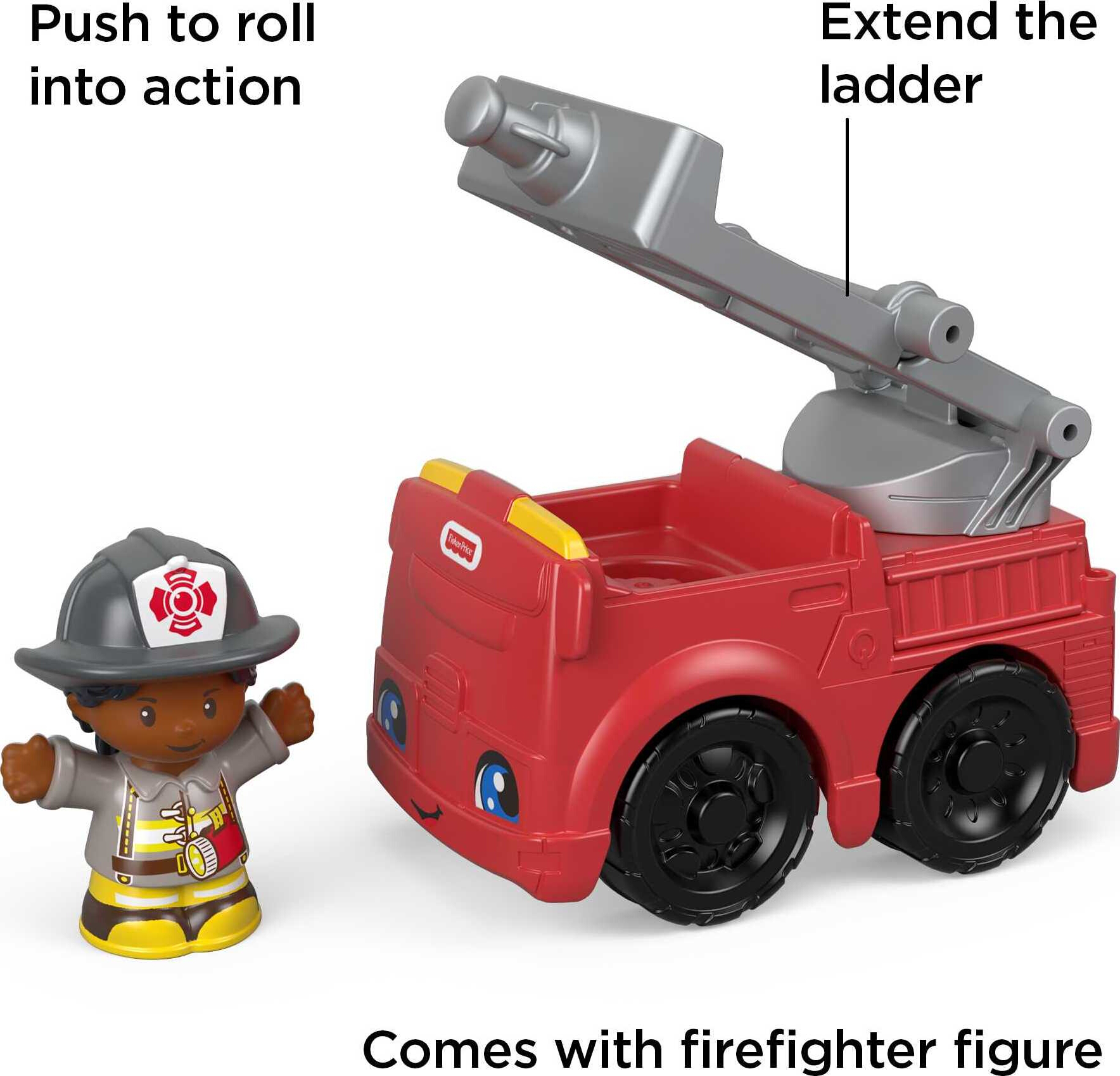 Fisher-Price Little People To the Rescue Fire Truck & Firefighter Figure for Toddlers - image 2 of 6