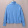 thumbnail image 4 of ManxiVoo Women's High Neck Pure Cotton Sweatshirt Long Sleeve Versatile Solid Color Casual Winter Pullover M Size Sky Blue, 4 of 6