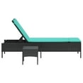 thumbnail image 4 of vidaXL Patio Sun Lounger Black PE rattan 78" UV-resistant materials, 4 of 5