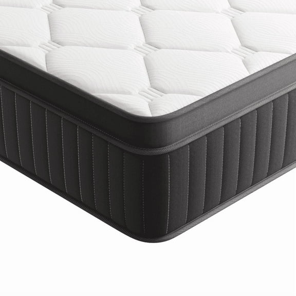 Babo Care 12 inch Full Size Hybrid Plush Mattress,Individually Wrapped Pocket Coils Innerspring Mattress, Memory Foam Mattress In a Box,CertiPUR-US Certified