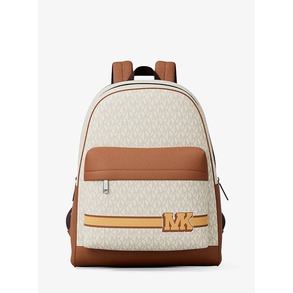 Michael Kors Pacey Embellished Striped Signature Logo Backpack - Vanilla Combo