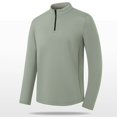 thumbnail image 5 of Mens Workout Shirts Big & Tall M-5XL Plus Size Casual Long Sleeve Tees Tops Basic Solid Zipper Stand Collar Comfort Pullover Running Tshirts, 5 of 7