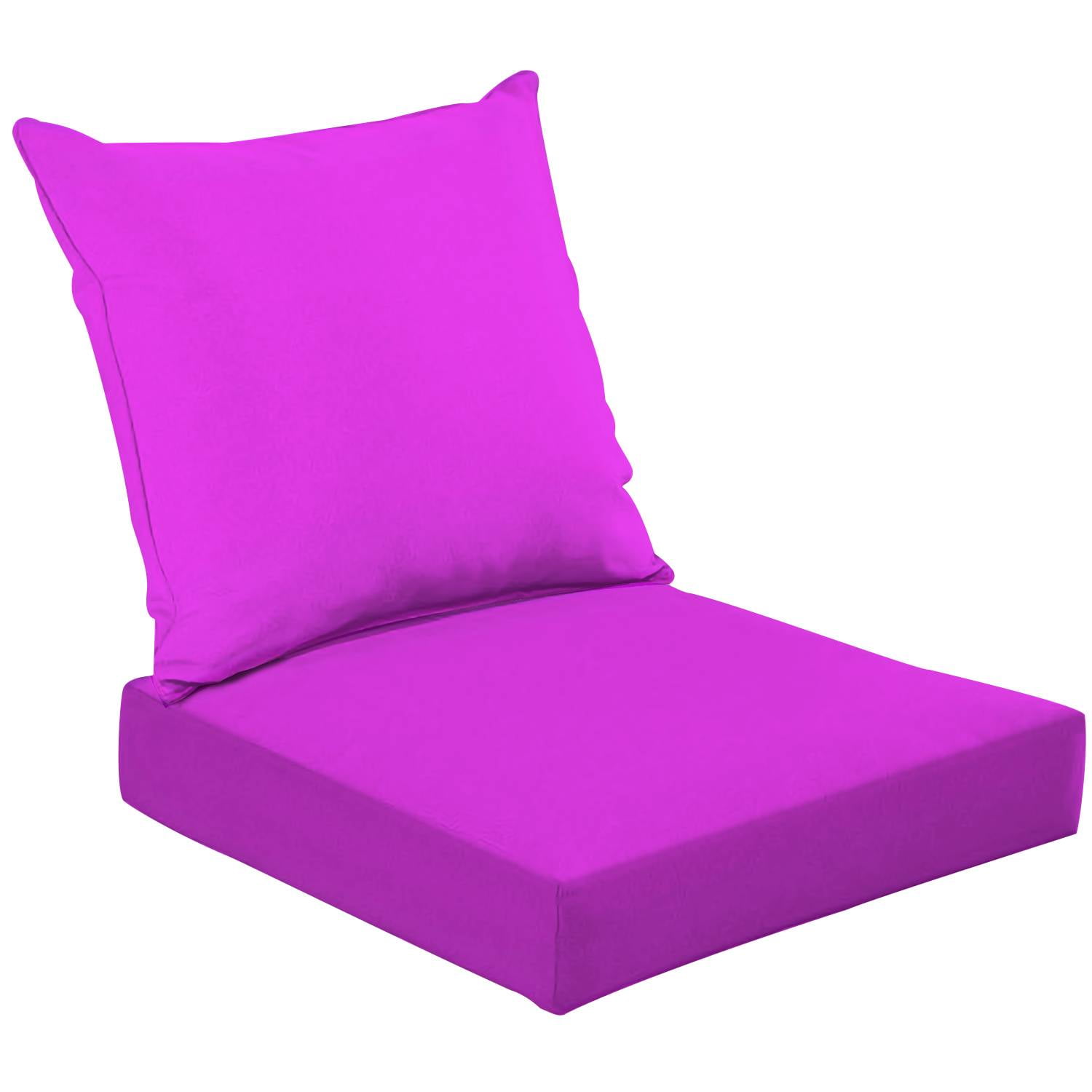 2Piece Deep Seating Cushion Set Plain Bright Neon Pink solid color horizontal frame Outdoor