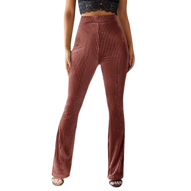 Mialoley Women's Bootcut Yoga Pants Tummy Control Workout Bootleg Velvet Lounge Active Trouser Sweatpants