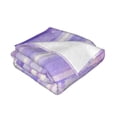 thumbnail image 3 of YFYANG Lightweight Warm Flannel Blanket, Purple Watercolor Texture Throw Blanket for Bed, Sofa, Travel, Camping, 80"x60", 3 of 7