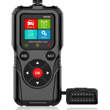 OBD2 Scanner with Tester, Code Reader for Check Engine Light, Live Data, & Life, Automotive Diagnostic Tool for OBDII 1996 & Newer