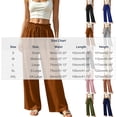 thumbnail image 3 of ZHYou No Boundarie Women's Wide Leg Pants Ruffle High Waist Drawstring Lightweight Flowy Loose Casual Full Length Trousers,Beige,Size 2XL, 3 of 6