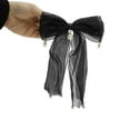 thumbnail image 4 of Unique Bargains 1 Pc Elegant Forged Long Ribbon Bow Hair Clips Black, 4 of 5