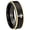 Black And Gold Step Edge, variant on Flat Christian Cross Dome Brushed Finish Blue Tungsten Ring 10MM