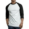 thumbnail image 4 of Men's 3/4 Sleeve Casual Raglan Jersey Baseball Tee Shirt (2XL, Black/White), 4 of 4