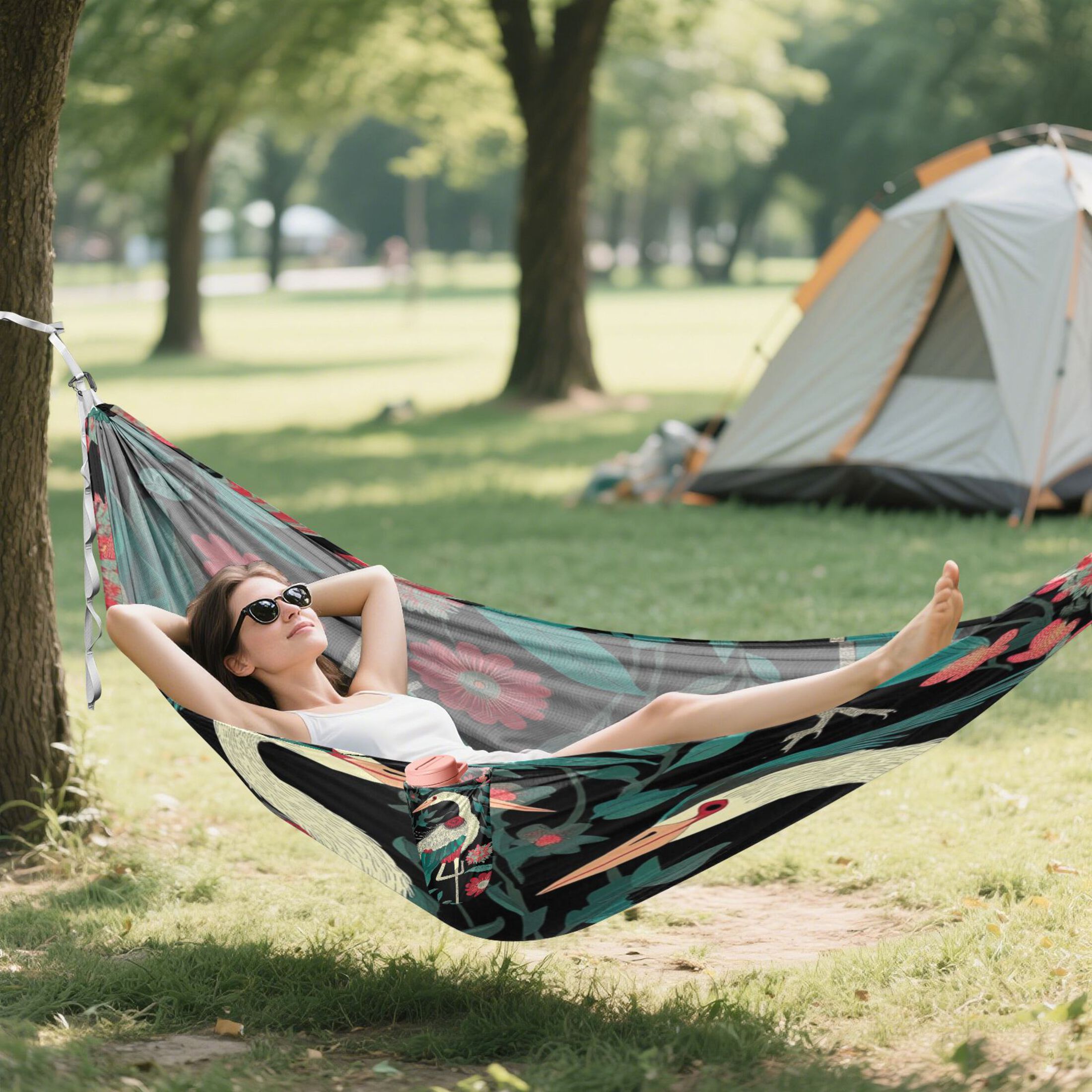 Hammock Camping Hammock Nylon Portable Hammock Travel Camping Hammock Two Cranes