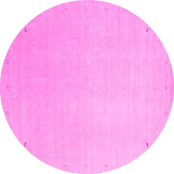 Ahgly Company Indoor Round Solid Pink Modern Area Rugs, 7' Round