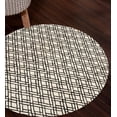thumbnail image 3 of Teppich Homes Handmade Round Geometric Pattern Rug 15x15 - Black and Cream Tufted Wool Carpet for Living Room And Hallway, 3 of 7