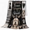 thumbnail image 2 of Dog Portrait Colorful Pet Artwork Playful Graphic Style Dog Lovers Colorful Pet Portrait Warm Flannel Blanket, Pet Adoption Gift for Living Room and Bedroom Home Decor, 2 of 9