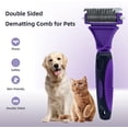 thumbnail image 3 of nipocaio Pet Grooming Tool To Remove Mats Safely For Dogs, Cats And All Hairy Pets Double Sided Shedding Brush Pet Grooming Brush Undercoat Rake Comb1pcs purple, 3 of 5