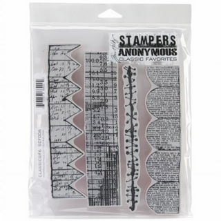  Stampers Anonymous CLING RBBR STAMP SET FADED TYPE : Arts,  Crafts & Sewing