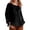 Black, variant on 3/4 Length Sleeve Womens Tops 2026 Trendy Cotton Linen Scoop Neck Casual Loose Plain Tshirt Womens Blouses
