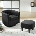 thumbnail image 5 of Kevinplus  360°  Swivel Accent Chair, Single Sofa with Ottoman for Living Room, Bedroom,Black, 5 of 14