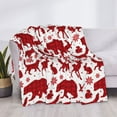 thumbnail image 3 of Uemuo red plaid Moose Bunny bear Printed Throw Blanket for Couch, Fluffy Fuzzy Blankets for Bed, Sofa, Cozy Flannel Faux Fur Blanket-60"x50", 3 of 6