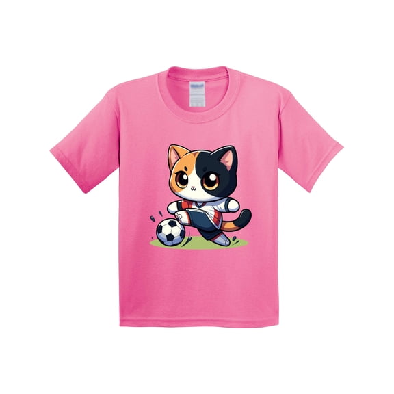 Inktastic Soccer Kitty Cat Youth T-Shirt
