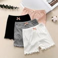 thumbnail image 5 of Odeerbi 3-12Y Toddler Girls Cotton Bike Shorts Lettuce Trim Cartwheel Shorts Soft Bow Dance Yoga Shorts Children's Solid Color Safety Under Dress Shorts Three Quarter Leggings White, 5 of 5