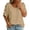 Khaki, variant on CQXIDFH Under $20 Womens T Shirts Short Sleeve Crwe Neck Cotton Linen Blouses, Solid Button Decor Top, 2026 Summer Fashion Clothes Blackish Green T-shirt, XL
