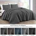thumbnail image 5 of Chezmoi Collection Austin Queen Oversized Bedspread Set, 3-Piece Lightweight Microfiber Quilted Coverlet for All Seasons, Charcoal, 5 of 9