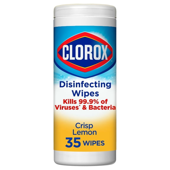 Clorox Disinfecting Wipes, Bleach Free Cleaning Wipes, Crisp Lemon, 35 Count - Pack of 2