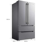 SMAD 22.5 Cu ft French Door Refrigerator/Freezer, Automatic Ice Maker Food Storage, Stainless-Steel