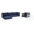 thumbnail image 2 of Modway Harmony 6-Piece  Sunbrella® Basket Weave Outdoor Patio Aluminum Seating Set in Tan Navy, 2 of 10