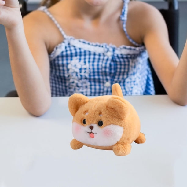 Juguete de felpa con cola que gira la cola, muñeca de peluche de dibujos animados interactivos, cómoda decoración de la habitación de niños novedosos Shiba inu