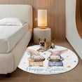 thumbnail image 3 of Happy Easter Round Area Rugs Collection 4', Watercolor Floral Gnomes Eggs Basket Spring Non Slip Indoor Circular Throw Runner Rug Floor Mat Carpet for Living Room Dining Table Bedroom Nursery, 3 of 9