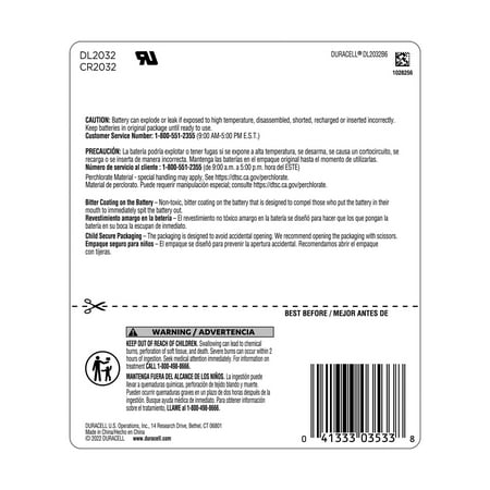 Condition photo showing Good Condition for Duracell CR2032 Lithium