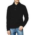 thumbnail image 2 of Tuphregyow Men Slim Button Up Mock Neck Sweater Solid Trendy Warm Winter for Casual Or Dressy Wear Knitted Pullover Sweaters with Ribbing Casual Long Sleeve Sweater Black M, 2 of 4