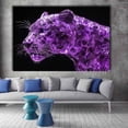 thumbnail image 2 of Mudket Framed Purple Crystal Leopard Canvas Wall Art, Unique Leopard Print Wall Decor, Modern Animal Wall Art Ready to Hang for Men - 12"L x 8"W, 2 of 10